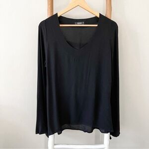 Michael Lauren Black V-Neck Blouse